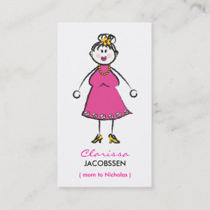 Cartoon Happy Family Mommy Of Boy Calling Card