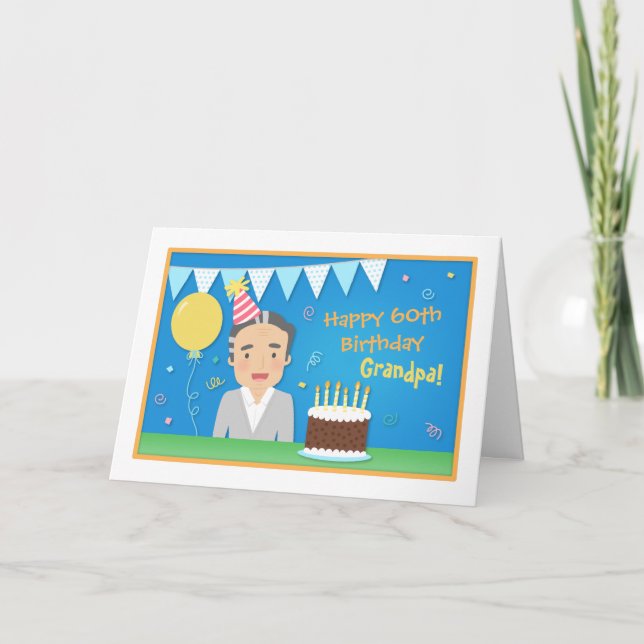 Cartoon Happy Grandpa Birthday Card (Front)