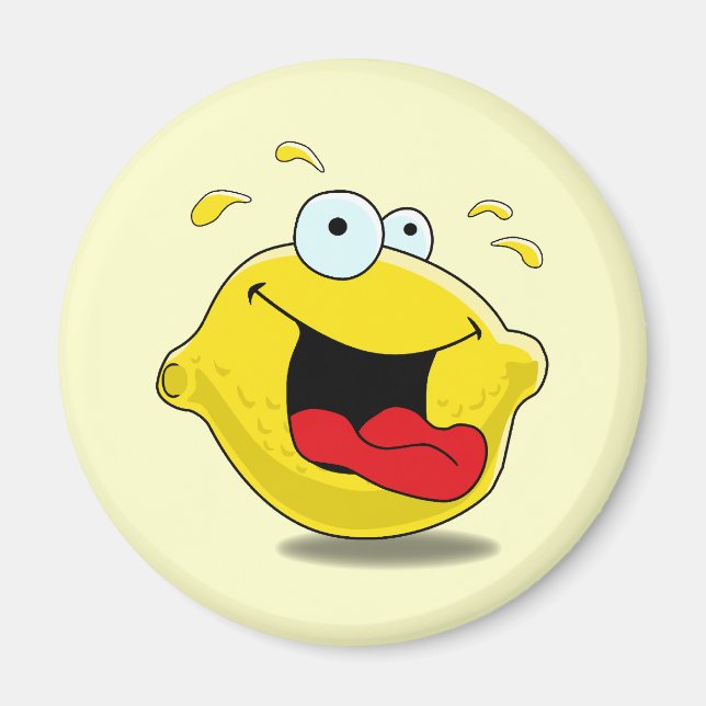 Cartoon Happy Lemon Magnet (Front)
