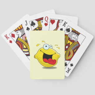 Cartoon Happy Lemon Playing Cards