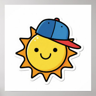 Cartoon Happy Sun Poster