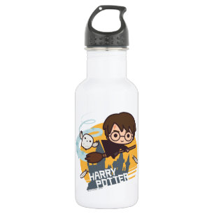 Cartoon Harry and Hedwig Flying Past Hogwarts 532 Ml Water Bottle