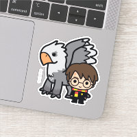 Cartoon Harry Potter and Buckbeak