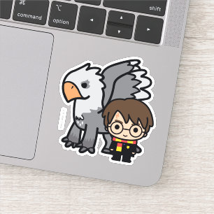 Cartoon Harry Potter and Buckbeak