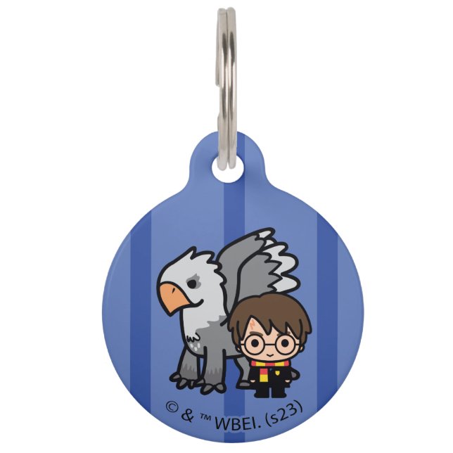 Cartoon Harry Potter and Buckbeak Pet Tag (Front)