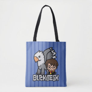 Cartoon Harry Potter and Buckbeak Tote Bag