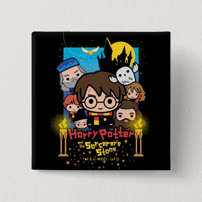 Cartoon Harry Potter and the Sorcerer's Stone 15 Cm Square Badge (Front)