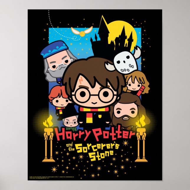 Cartoon Harry Potter and the Sorcerer's Stone Poster (Front)