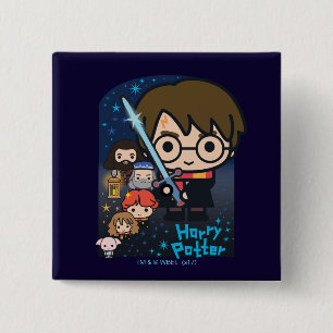 Cartoon Harry Potter Chamber of Secrets Graphic 15 Cm Square Badge