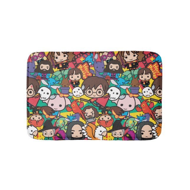 Cartoon Harry Potter Character Toss Pattern Bath Mat (Front)