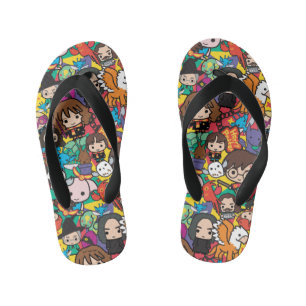 Cartoon Harry Potter Character Toss Pattern Kid's Flip Flops