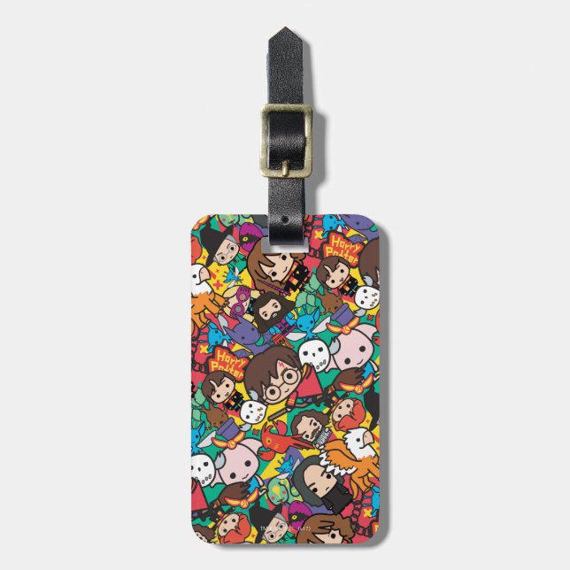 Cartoon Harry Potter Character Toss Pattern Luggage Tag (Front Vertical)