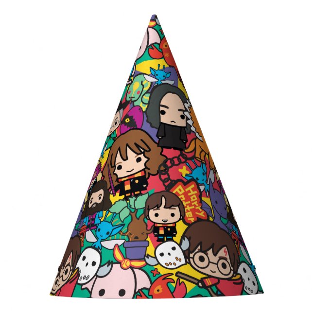 Cartoon Harry Potter Character Toss Pattern Party Hat (Front)