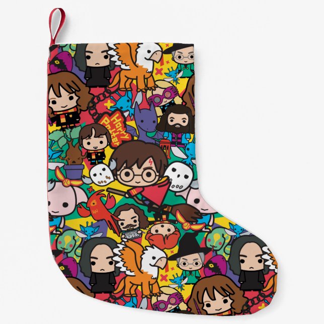 Cartoon Harry Potter Character Toss Pattern Small Christmas Stocking (Front)