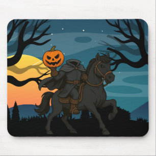 cartoon Headless Horseman Halloween/Autumn Mouse Mat
