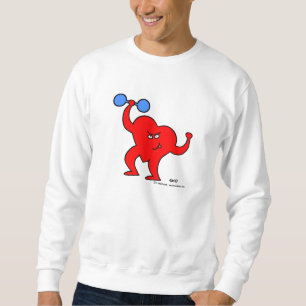 Cartoon Heart Cardio Fitness Exercise Motivation Sweatshirt