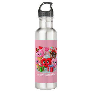 Cartoon Heart & Sweet friends valentine's day 710 Ml Water Bottle