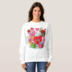 Cartoon Heart & Sweet friends valentine's day Sweatshirt