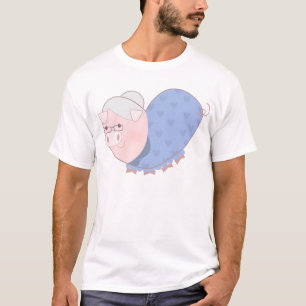 Cartoon Hearts Pig Grandma T-Shirt