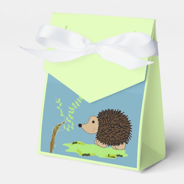 Cartoon Hedgehog Favour Box (Front Side)