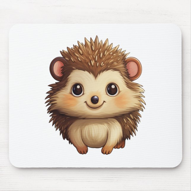 Cartoon hedgehog illustration mouse mat (Front)