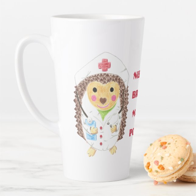 Cartoon Hedgehog Nurse Magic Potion Latte Mug (In Situ)