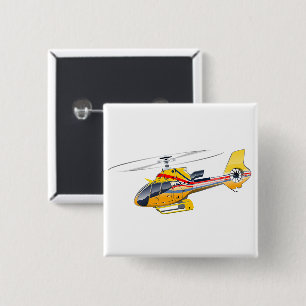 Cartoon Helicopter 15 Cm Square Badge