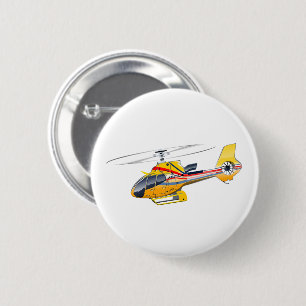 Cartoon Helicopter 6 Cm Round Badge
