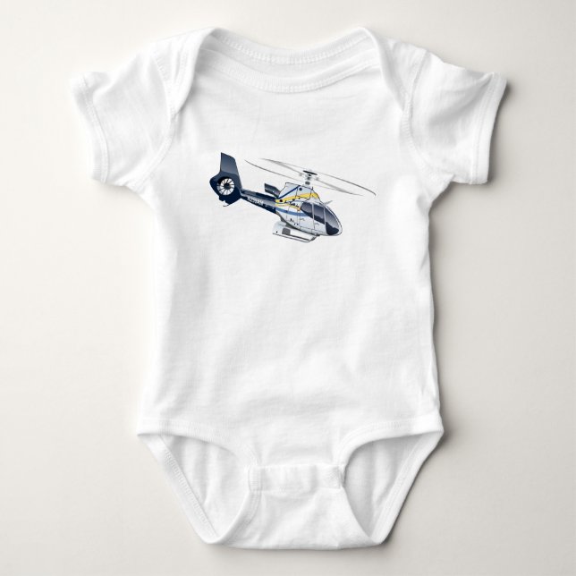 Cartoon Helicopter Baby Bodysuit (Front)