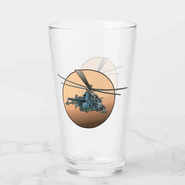 Cartoon helicopter glass (Front)