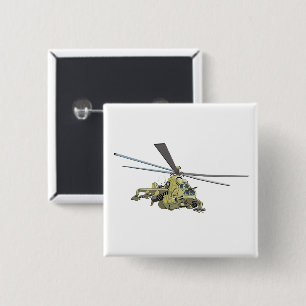 Cartoon Helicopter "Hind" 15 Cm Square Badge