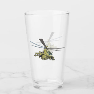 Cartoon Helicopter "Hind" Glass