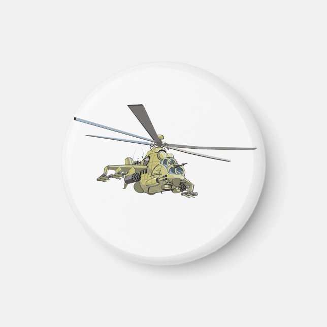 Cartoon Helicopter "Hind" Magnet (Front)