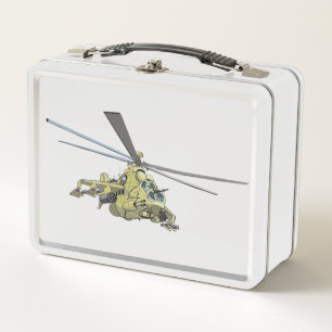 Cartoon Helicopter "Hind" Metal Lunch Box