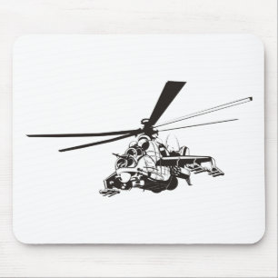 Cartoon Helicopter "Hind" Mouse Mat