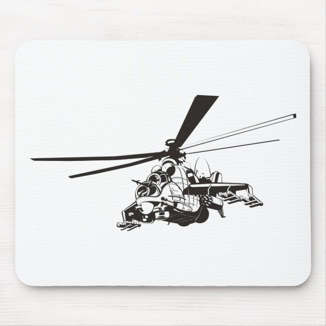 Cartoon Helicopter "Hind" Mouse Mat (Front)