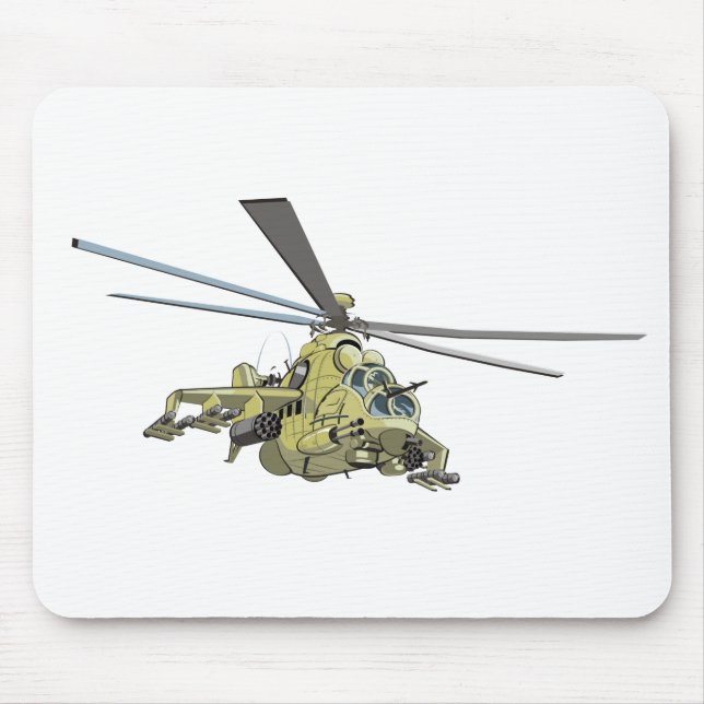 Cartoon Helicopter "Hind" Mouse Mat (Front)