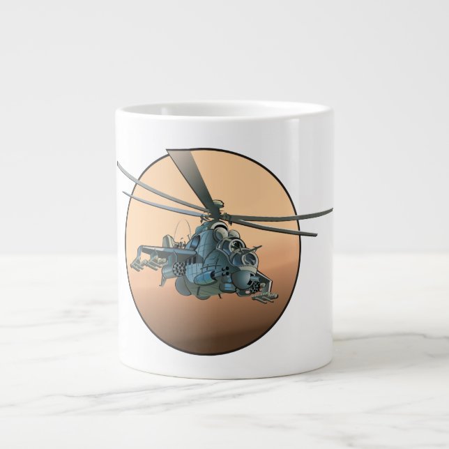 Cartoon helicopter large coffee mug (Front)