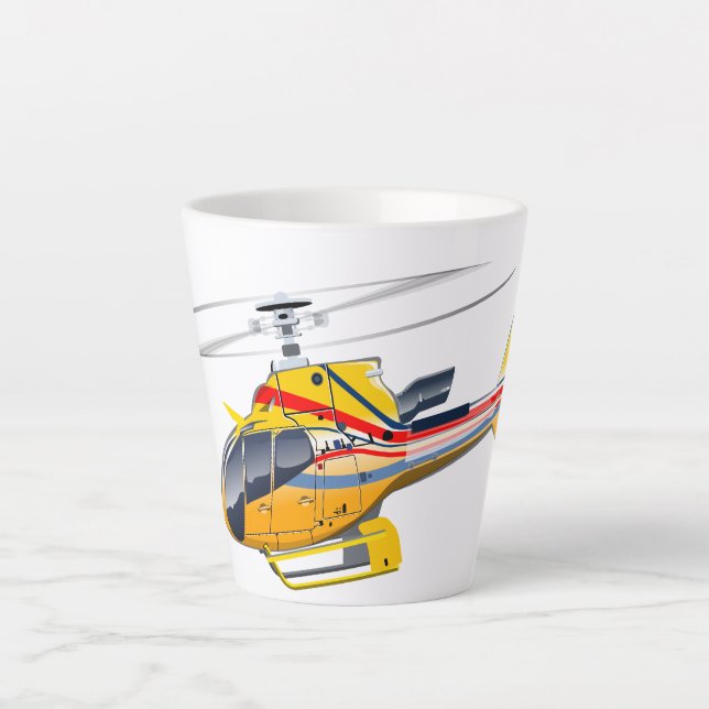 Cartoon Helicopter Latte Mug (Front)
