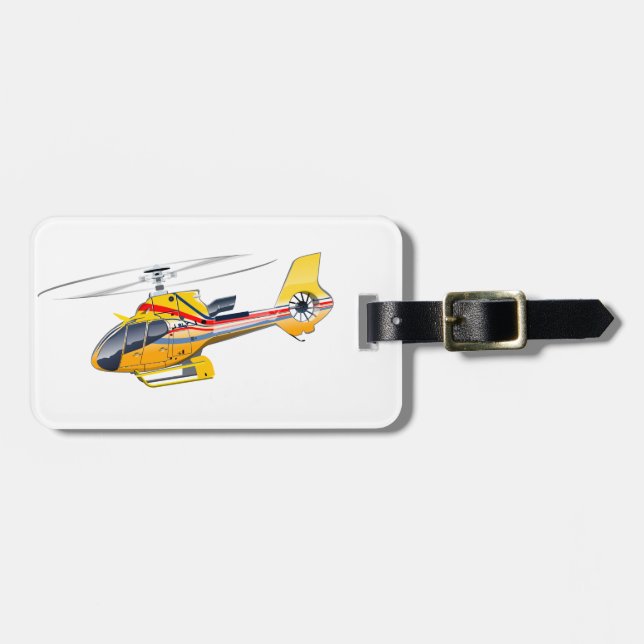 Cartoon Helicopter Luggage Tag (Front Horizontal)
