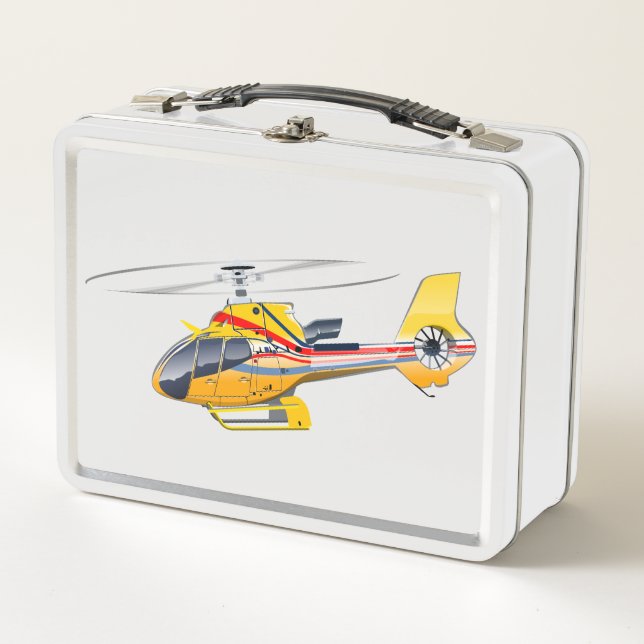 Cartoon Helicopter Metal Lunch Box (Front)