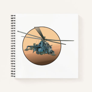 Cartoon helicopter notebook