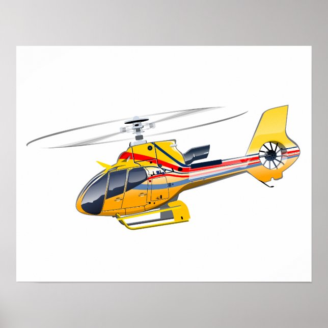 Cartoon Helicopter Poster (Front)