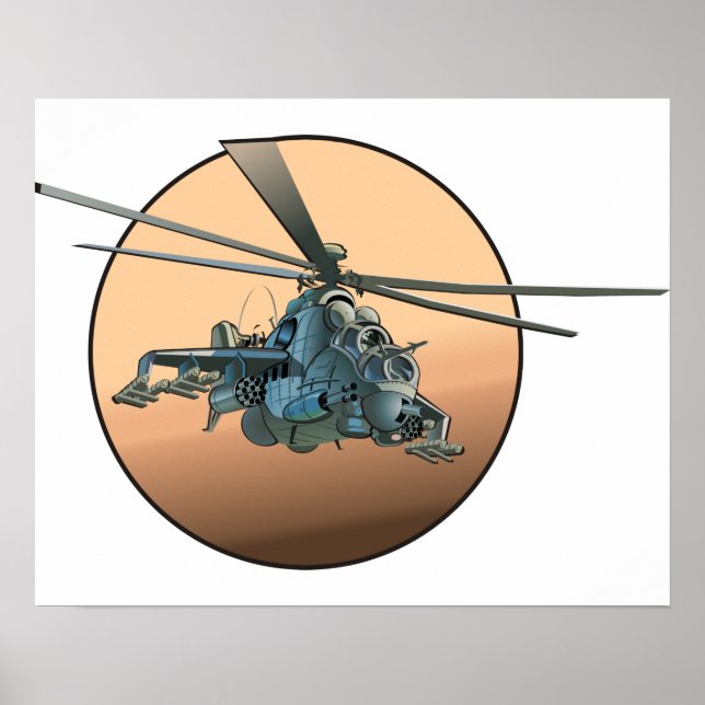 Cartoon helicopter poster (Front)