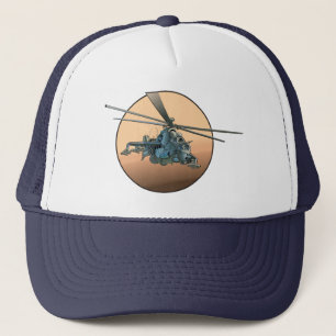 Cartoon helicopter trucker hat