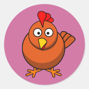 Cartoon Hen Chicken Classic Round Sticker
