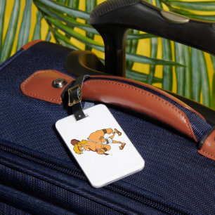 Cartoon Hercules Greek Mythology Hero with Club Luggage Tag