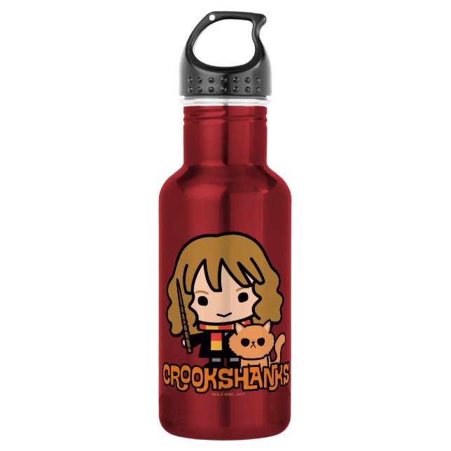 Cartoon Hermione and Crookshanks 532 Ml Water Bottle (Front)