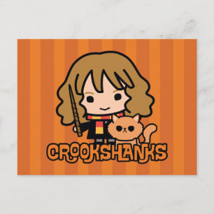 Cartoon Hermione and Crookshanks Postcard