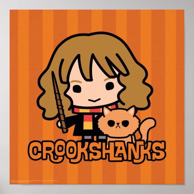 Cartoon Hermione and Crookshanks Poster (Front)